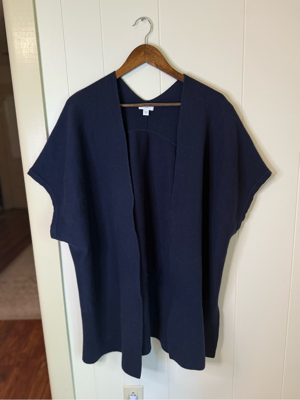 J. Jill Open-Front Navy Knit Duster Cardigan Size 2x